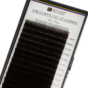 Tmavě hnědé řasy mix délek C, 0,20 X 9-14 mm - 16 řad
