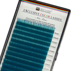 Pastelové řasy mix délek C, 0,20 X 9-14 mm - Blue Green