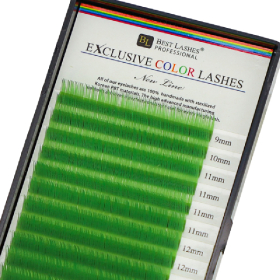 Pastelové řasy mix délek C, 0,20 X 9-14 mm - Yellow Green
