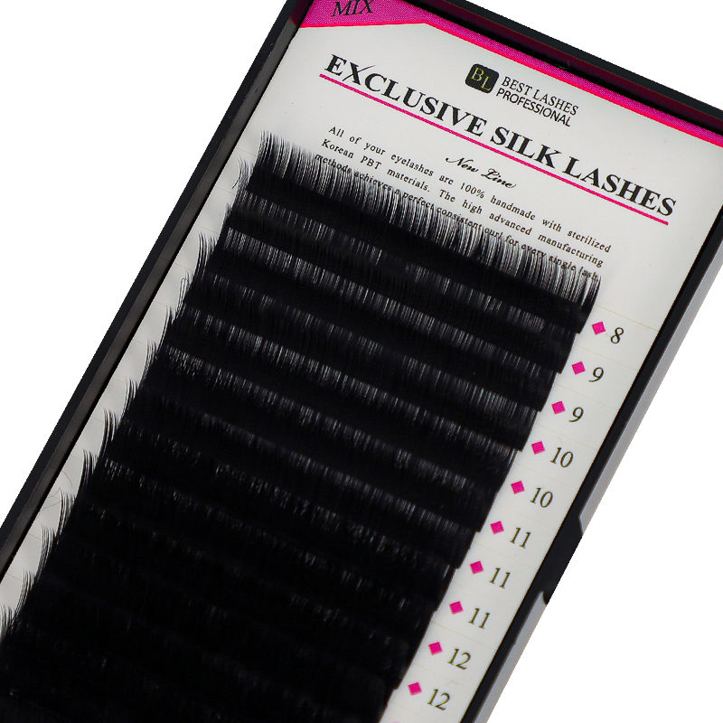 Exkluzivní ultra tenké řasy MIX D, 0,10 X 8-14 mm - 16 řad