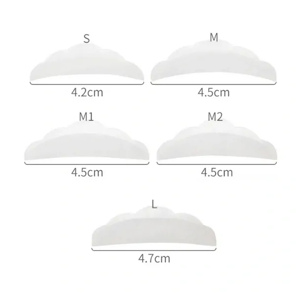 Silikonové natáčky vel. S, M2, M1, M, L - růžové (10 kusů)