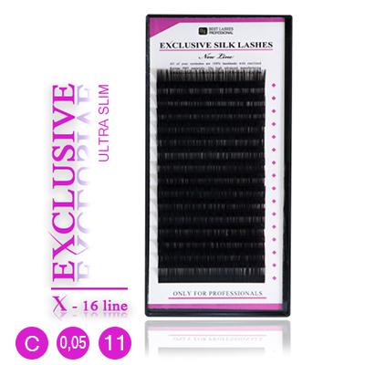 Exkluzivní ultra tenké řasy C, 0,05 X 11mm - 16 řad