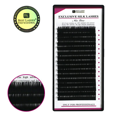 Exkluzivní hedvábné řasy B, 0,15 X 8 mm - 16 řad